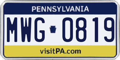 PA license plate MWG0819