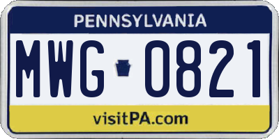 PA license plate MWG0821