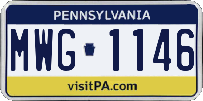 PA license plate MWG1146