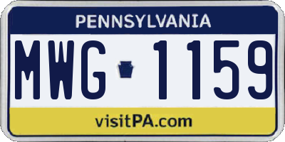 PA license plate MWG1159