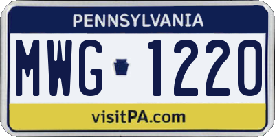 PA license plate MWG1220