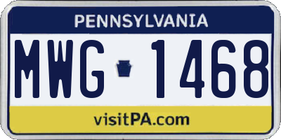 PA license plate MWG1468