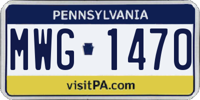 PA license plate MWG1470