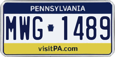 PA license plate MWG1489