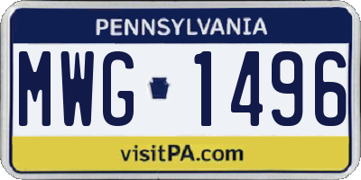 PA license plate MWG1496