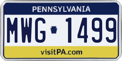 PA license plate MWG1499