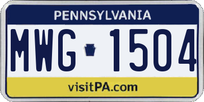 PA license plate MWG1504