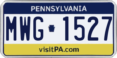 PA license plate MWG1527