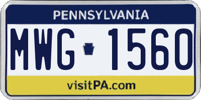 PA license plate MWG1560