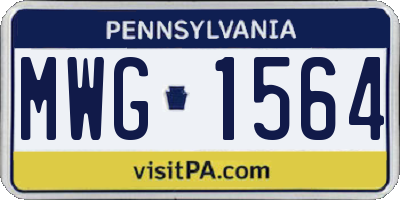 PA license plate MWG1564