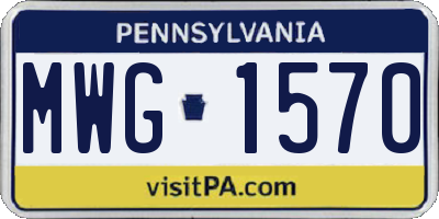 PA license plate MWG1570