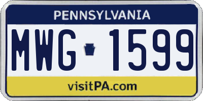 PA license plate MWG1599