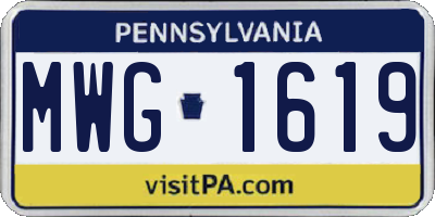 PA license plate MWG1619