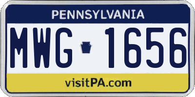PA license plate MWG1656
