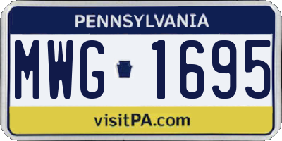 PA license plate MWG1695