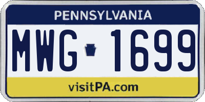 PA license plate MWG1699