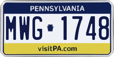 PA license plate MWG1748