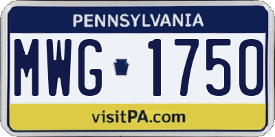 PA license plate MWG1750