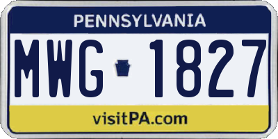 PA license plate MWG1827