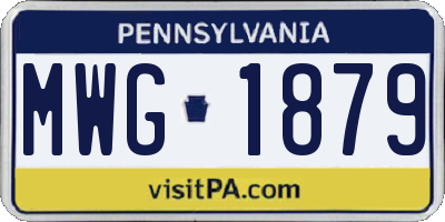 PA license plate MWG1879