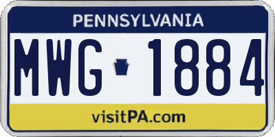 PA license plate MWG1884