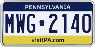 PA license plate MWG2140