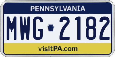 PA license plate MWG2182