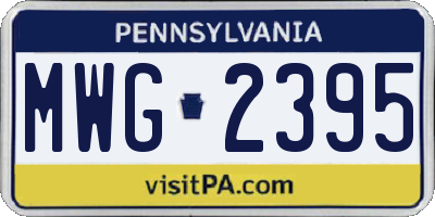 PA license plate MWG2395