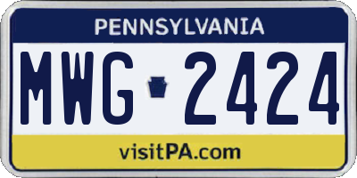 PA license plate MWG2424