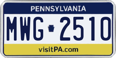 PA license plate MWG2510