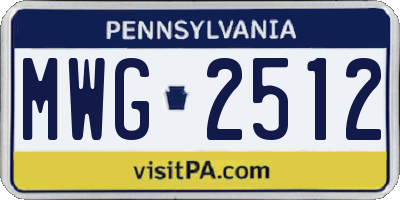 PA license plate MWG2512