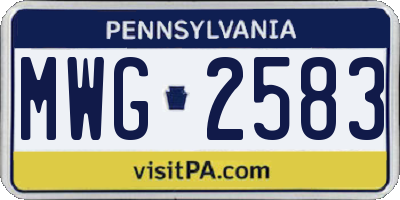 PA license plate MWG2583