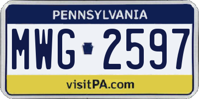 PA license plate MWG2597