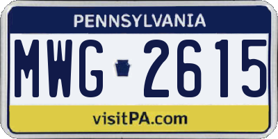 PA license plate MWG2615