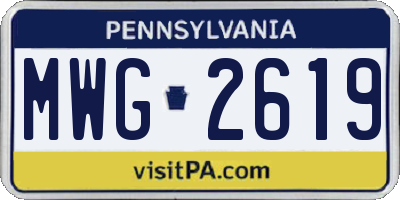 PA license plate MWG2619