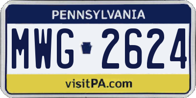 PA license plate MWG2624