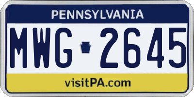 PA license plate MWG2645