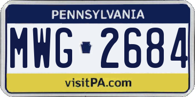 PA license plate MWG2684