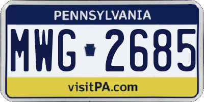 PA license plate MWG2685