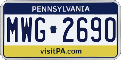 PA license plate MWG2690