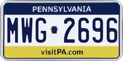 PA license plate MWG2696