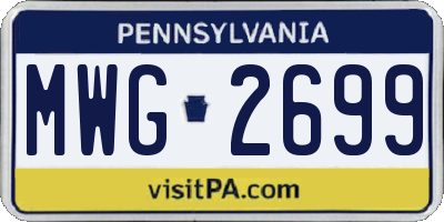 PA license plate MWG2699