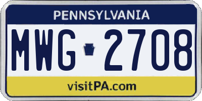 PA license plate MWG2708