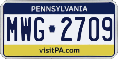 PA license plate MWG2709