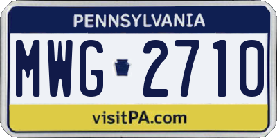 PA license plate MWG2710
