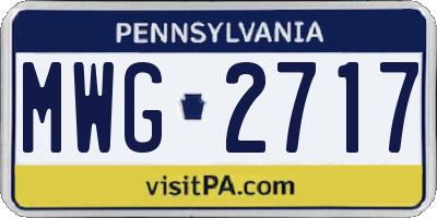 PA license plate MWG2717