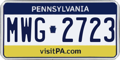 PA license plate MWG2723