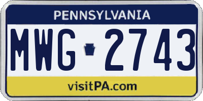 PA license plate MWG2743