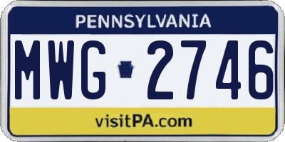 PA license plate MWG2746