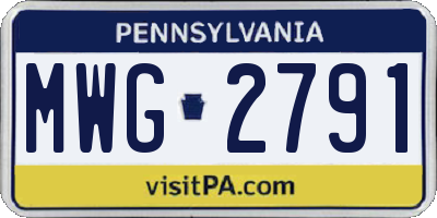 PA license plate MWG2791